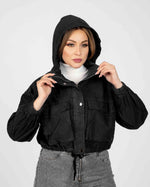 Load image into Gallery viewer, Short Gabardine jacket With Hood
