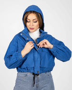 Load image into Gallery viewer, Short Gabardine jacket With Hood
