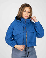 Load image into Gallery viewer, Short Gabardine jacket With Hood
